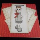 Congratulations - Large 8 inch card - I hand colour the image in , no clever computer stuff