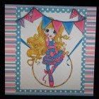 Anytime - Large 8 inch card - I hand colour the image in , no clever computer stuff