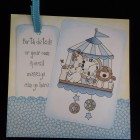 New baby personalised card - Large 8 inch card - I hand colour the image in , no clever computer stuff