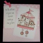New baby personalised card - Large 8 inch card - I hand colour the image in , no clever computer stuff