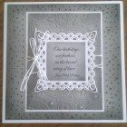 grey and white card