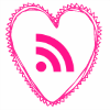 pink heart rss