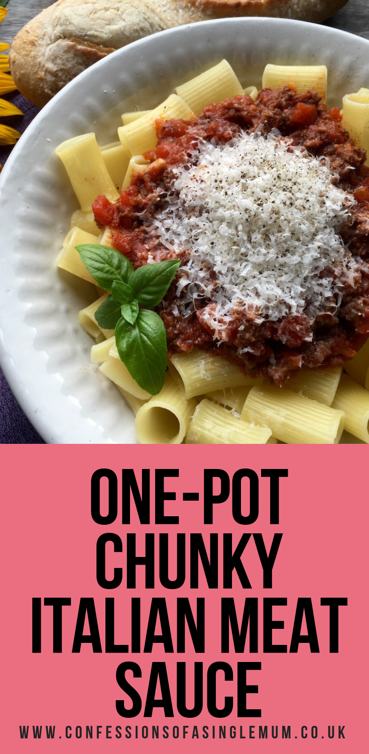 One Pot Chunky Italian Meat Sauce