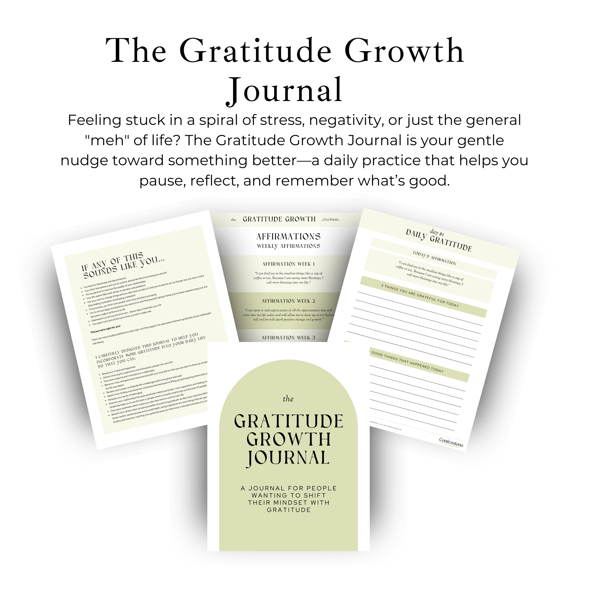 Gratitude Growth Journal | Printable Guided Journal