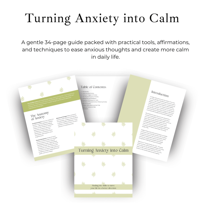 Printable anxiety workbook pages preview Turning Anxiety into Calm